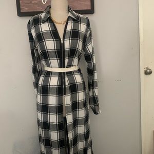 Plaid long sleeve dress